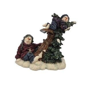 Boyds Bear Snow Doodles Ally & Oops No Brakes #36520 with box Christmas decor